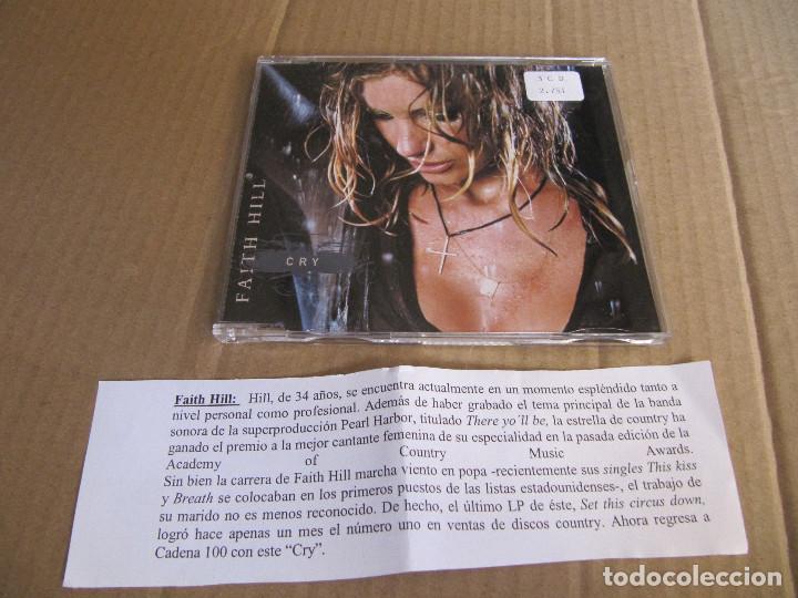 CDs de m&uacute;sica: FAITH HILL - CRY (CD SINGLE CADENA 100) - Foto 1