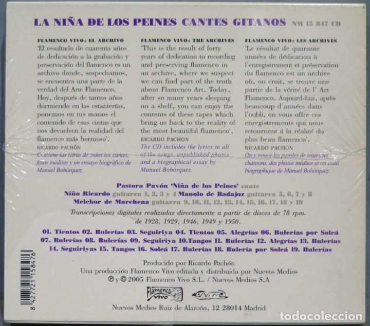 CDs de m&uacute;sica: CD. CANTES GITANOS. LA NI&Ntilde;A DE LOS PEINES. PRECINTADO - Foto 2