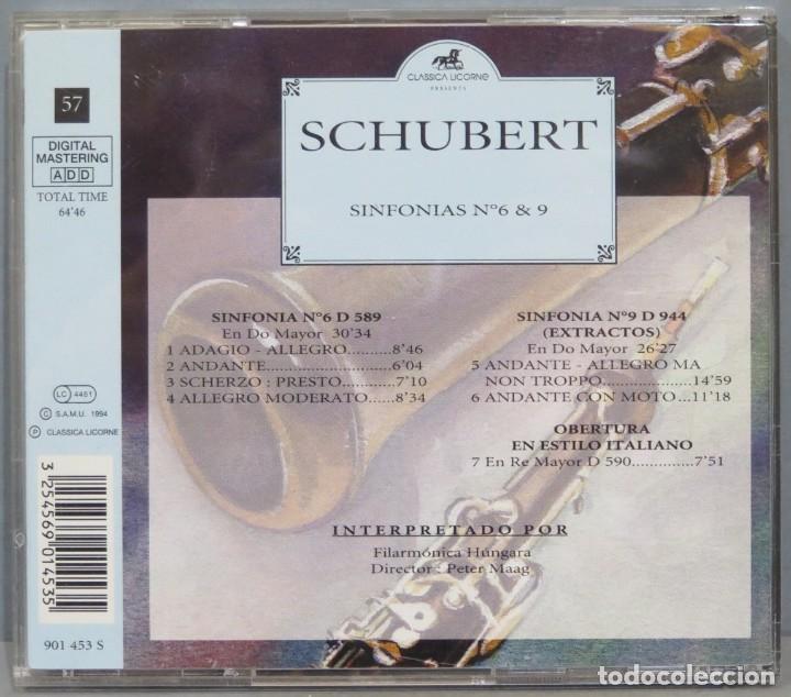 CDs de m&uacute;sica: CD. SCHUBERT. SINFONIAS 6 & 9 - Foto 2
