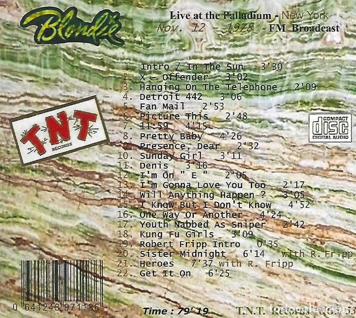 CDs de m&uacute;sica: CD - BLONDIE - Palladium - 1978 - Live - Foto 2