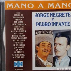 CDs de Música: JORGE NEGRETE Y PEDRO INFANTE MANO A MANO. DOBLE CD, 2 DISCOS. Lote 225452685