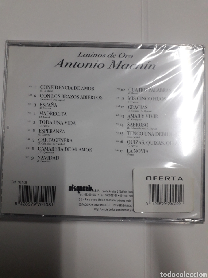 CDs de m&uacute;sica: Antonio Mach&iacute;n. Latinos de Oro. - Foto 2