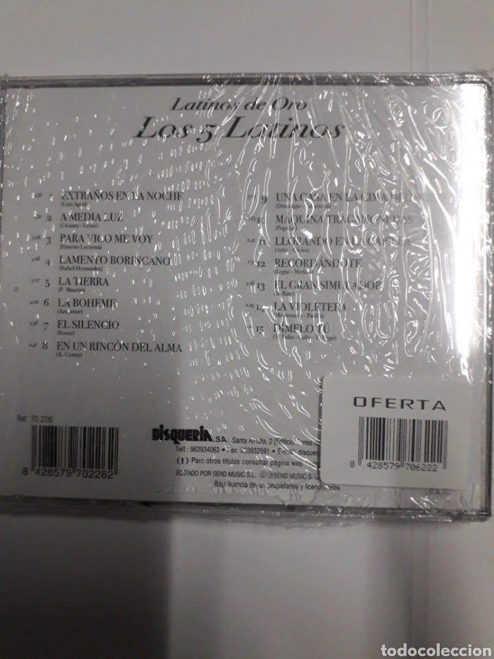 CDs de m&uacute;sica: Los 5 Latinos. Latinos de Oro. - Foto 2