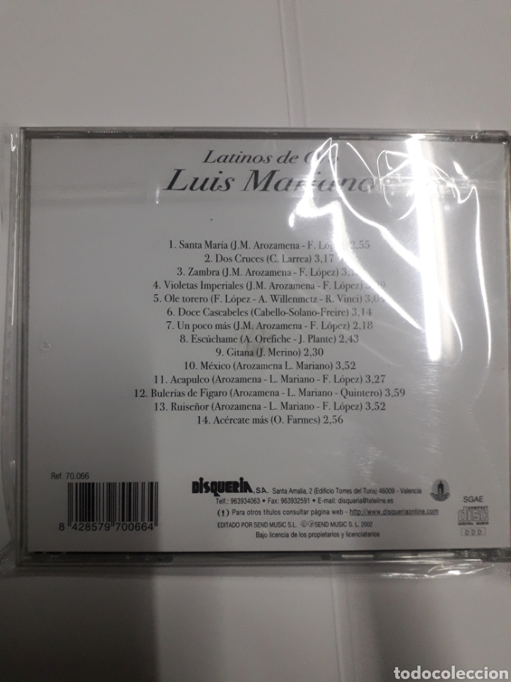 CDs de m&uacute;sica: Luis Mariano. Latinos de Oro. - Foto 2