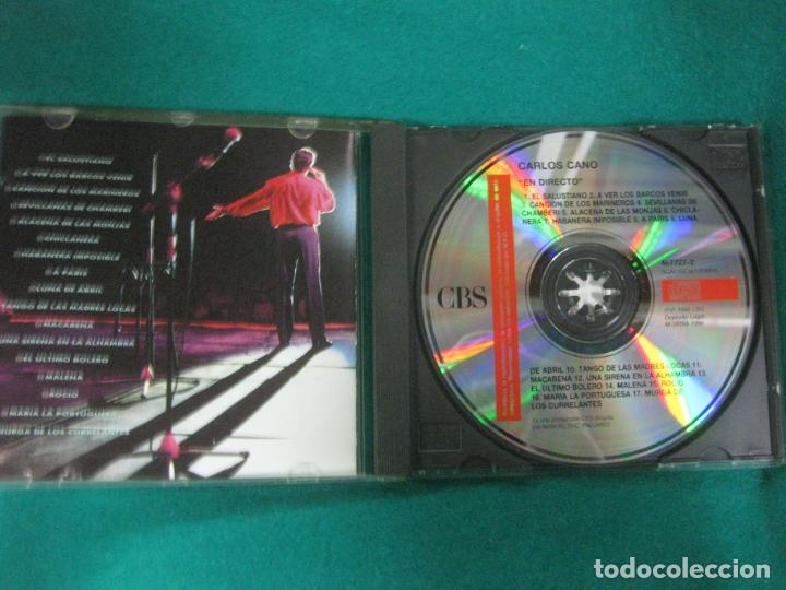 CDs de m&uacute;sica: CARLOS CANO EN DIRECTO. CD CBS 1990 - Foto 2