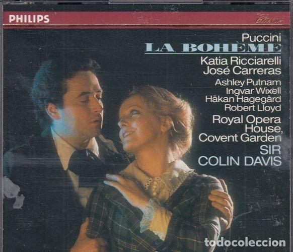 CDs de M&uacute;sica: LA BOHEME - PUCCINI - DOBLE CD + LIBRETO PHILIPS SIR COLIN DAVISJOSE CARRERAS KATIA RICCIARELLI C-28