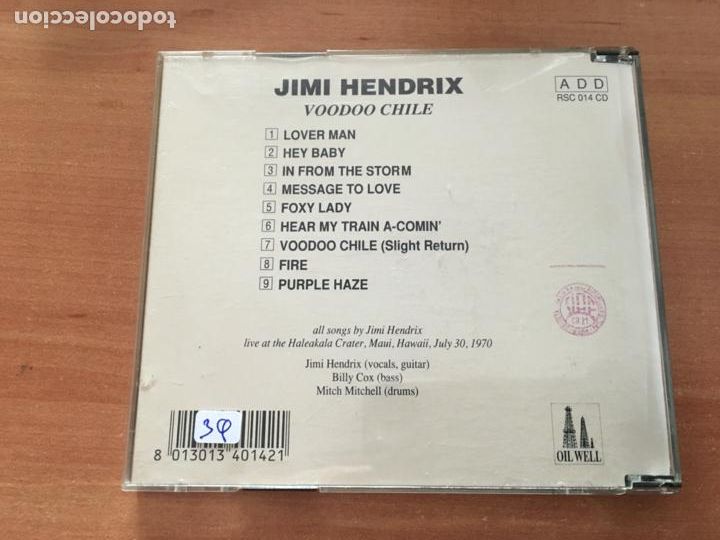 CDs de m&uacute;sica: JIMI HENDRIX (VOODOO CHILE) CD 9 TRACK (CDIB14) - Foto 3