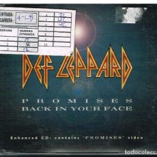 CDs de Música: DEF LEPPARD - PROMISES (VIDEO) / BACK IN YOUR FACE / ALBUM - CD SINGLE 1999 - PROMO - CAJA PLÁSTICO. Lote 227195325