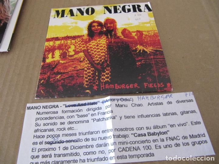 CDs de m&uacute;sica: MANO NEGRA - HAMBURGER FIELDS - CD SINGLE CADENA 100 - Foto 1