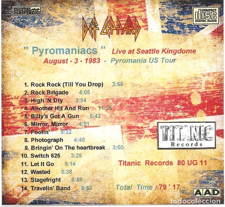 CDs de m&uacute;sica: CD DEF LEPPARD - Pyromaniacs - Live in Seattle 1983 - Foto 2
