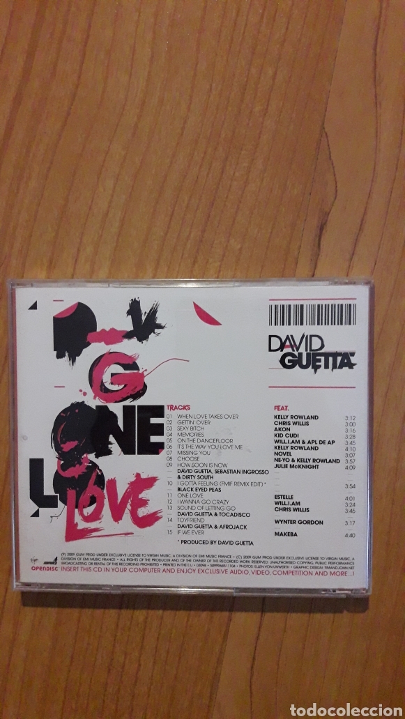 CDs de m&uacute;sica: DAVID GUETTA. ONE LOVE - Foto 2
