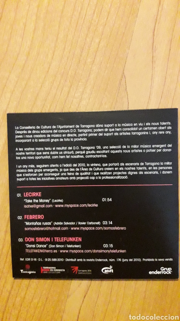 CDs de m&uacute;sica: D. O. TARRAGONA. TGNA09 - Foto 2