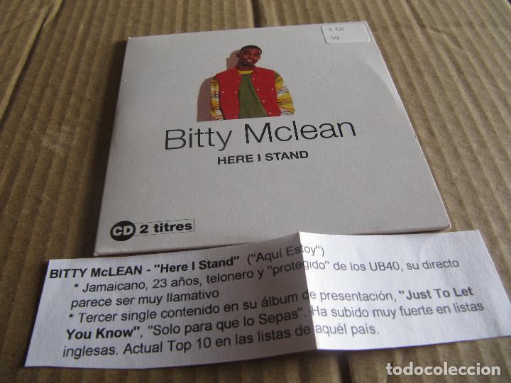 CDs de m&uacute;sica: CD SINGLE CADENA 100- BITTY MCLEAN - HERE I STAND - Foto 1
