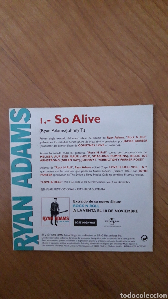 CDs de m&uacute;sica: RYAN ADAMS. SO ALIVE - Foto 2