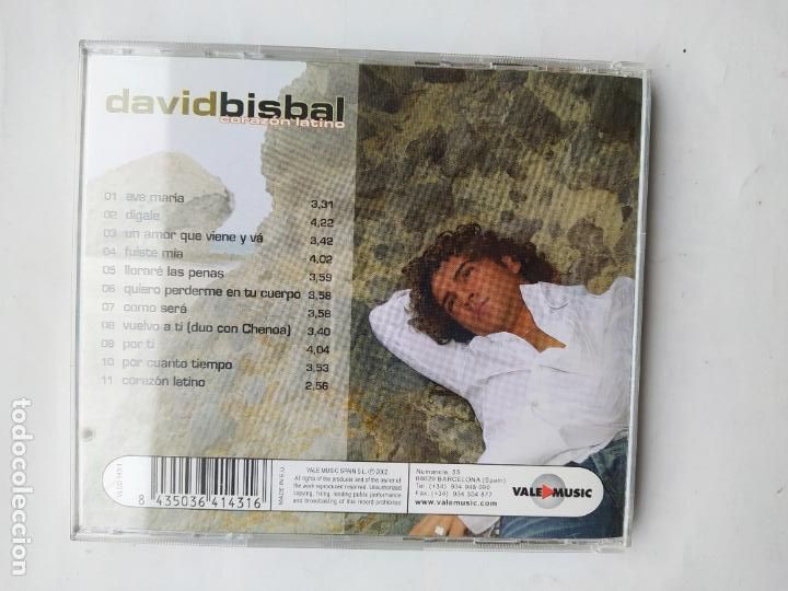 CDs de m&uacute;sica: CORAZON LATINO. DAVID BISBAL. CD. TDKCD192 - Foto 3