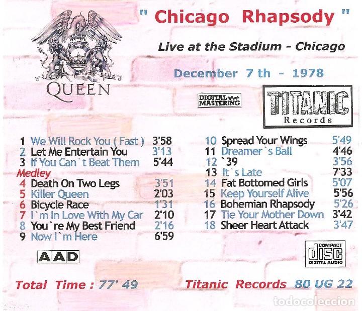 CDs de m&uacute;sica: CD QUEEN - Chicago Rhapsody - Live 1978 - Foto 2