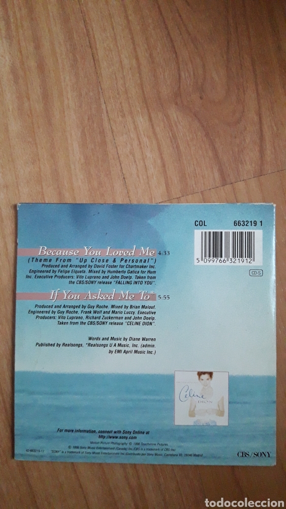 CDs de m&uacute;sica: CELINE DION. BECAUSE YOU LOVED ME - Foto 2