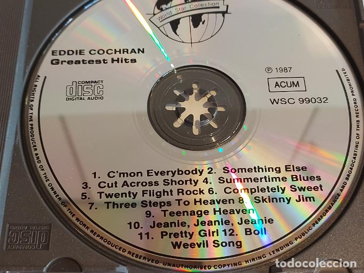 CDs de Música: EDDIE COCHRAN / GREATEST HITS / CD - WORLD STAR-1990 / 12 TEMAS / IMPECABLE. - Foto 2 - 230153655