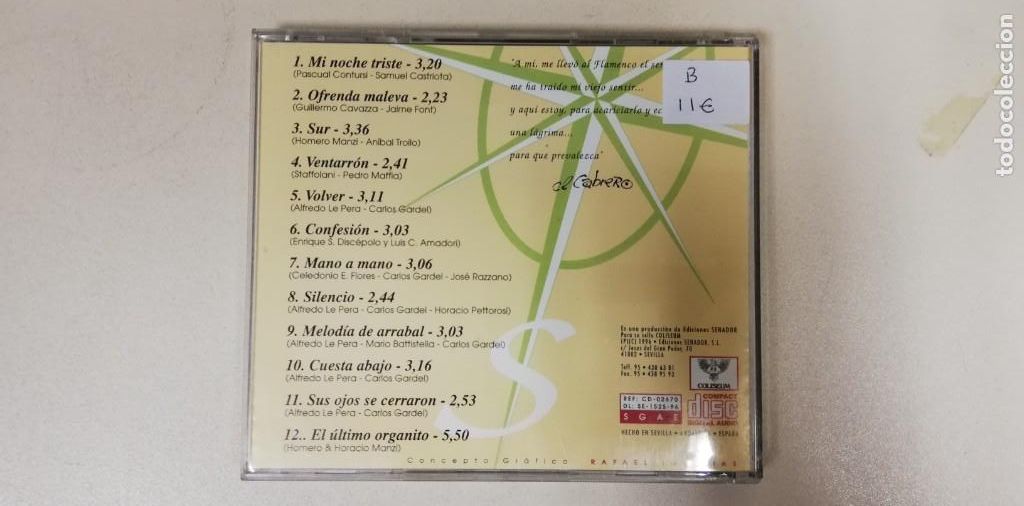 CDs de m&uacute;sica: C2- EL CABRERO TANGO AL SUR SIN REMACHE - CD - Foto 2