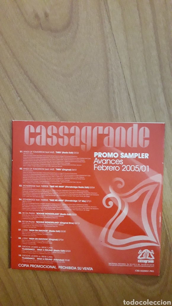 CDs de m&uacute;sica: PROMO SAMPLER CASSAGRANDE - Foto 2
