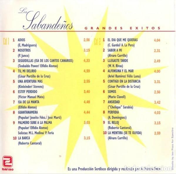CDs de m&uacute;sica: Los sabande&ntilde;os - Grandes &eacute;xitos - 2x CD - Foto 2