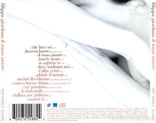 CDs de m&uacute;sica: Filippa Giordano - Il Rosso Amore - CD - Foto 2