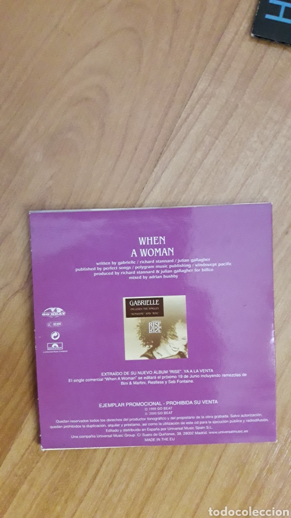 CDs de m&uacute;sica: GABRIELLE. WHEN A WOMAN - Foto 2