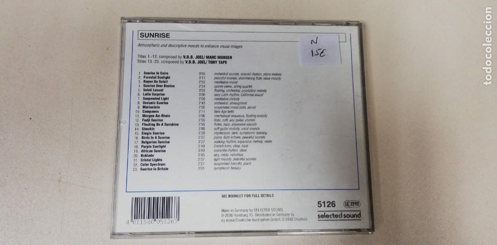 CDs de m&uacute;sica: C3- SUNRISE V.D.B. JOEL - CD- DISCO NUEVO - Foto 2