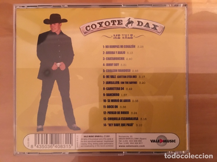 CDs de m&uacute;sica: Disco Coyote Dax (Me vale) - Foto 2