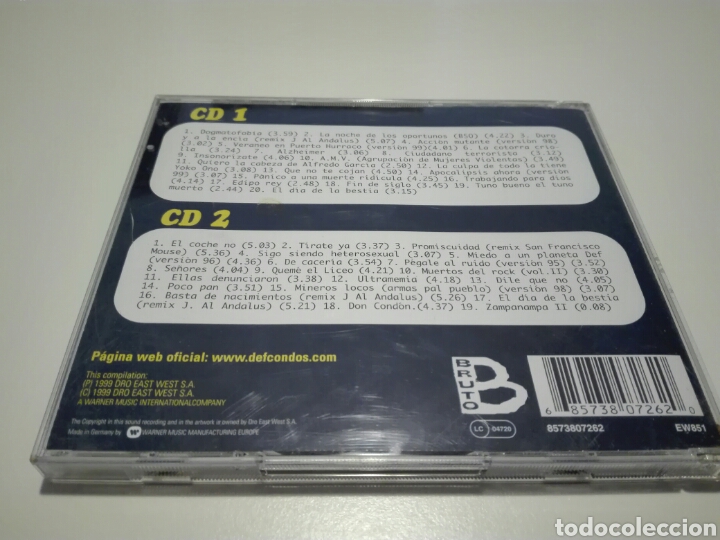 CDs de m&uacute;sica: CD DEF CON DOS. DCD. DOGMATOFOBIA. DOBLE CD 1999. - Foto 2