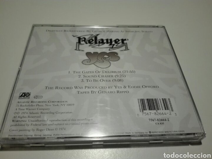 CDs de m&uacute;sica: CD YES. RELAYER. - Foto 2