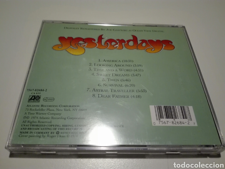 CDs de m&uacute;sica: CD YES. YESTERDAYS. ATL&Aacute;NTIC 1974. - Foto 2