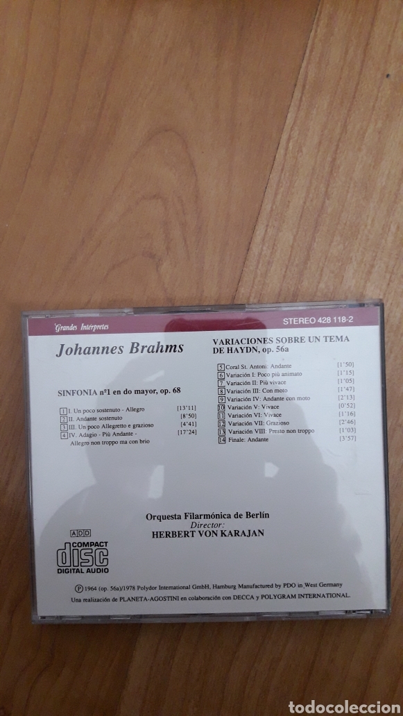 CDs de m&uacute;sica: KARAJAN. BRAHMS. FILARM&Oacute;NICA DE BERL&Iacute;N - Foto 2