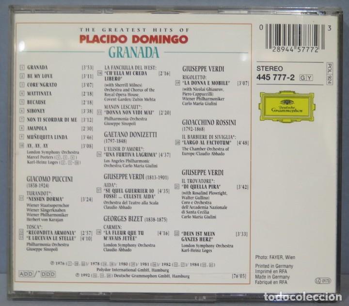 CDs de m&uacute;sica: CD. PL&Aacute;CIDO DOMINGO. GRANADA - Foto 2
