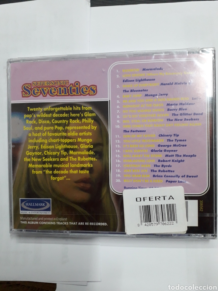 CDs de m&uacute;sica: SEVENTIES. Supersonic. - Foto 2