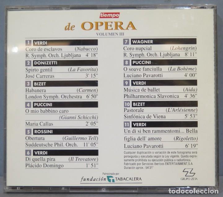 CDs de m&uacute;sica: CD. TIEMPO DE OPERA. 3 - Foto 2