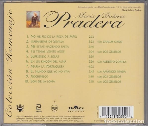 CDs de Música: MARIA DOLORES PRADERA - A MIS AMIGOS - CD EN PERFECTAS CONDICIONES C - 7 # - Foto 2 - 236890400
