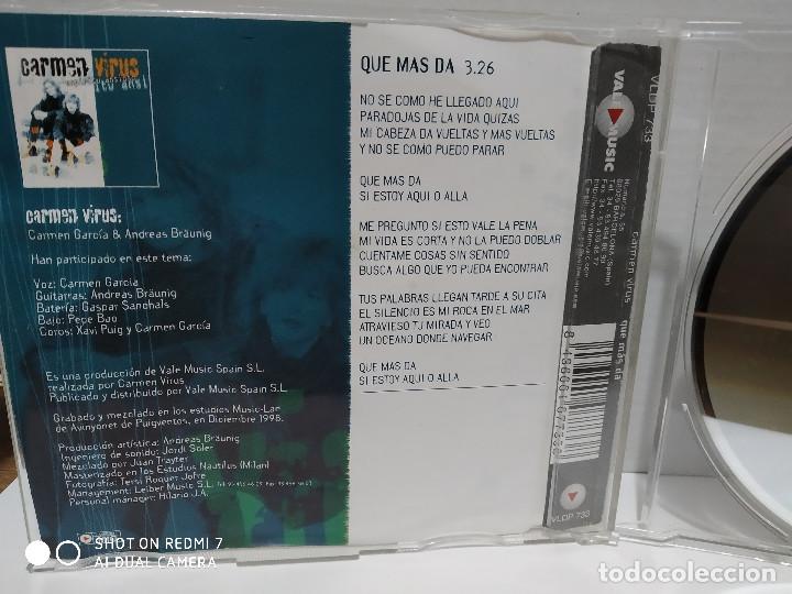 CDs de m&uacute;sica: CARMEN VIRUS / QUE MAS DA - CDSINGLE - Foto 3