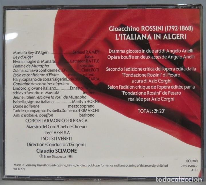CDs de m&uacute;sica: CD. ROSSINI. L&acute;IALIANA IN ALGIERI - Foto 2
