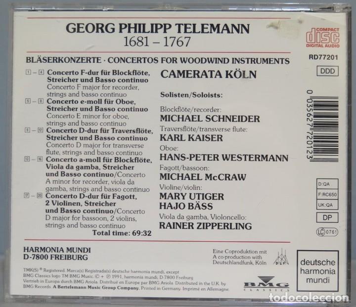 CDs de m&uacute;sica: CD TELEMANN. BL&Auml;SERKONZERTE - Foto 2