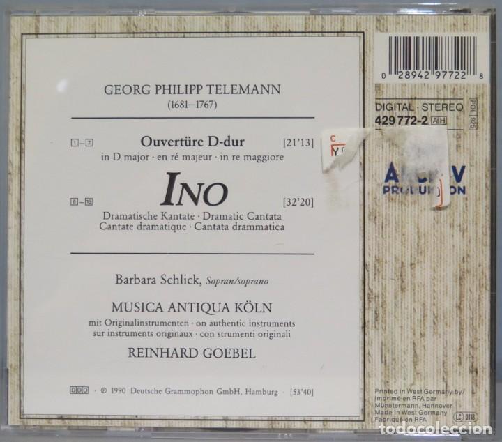 CDs de m&uacute;sica: CD. TELEMANN. INO CANTATA - Foto 2