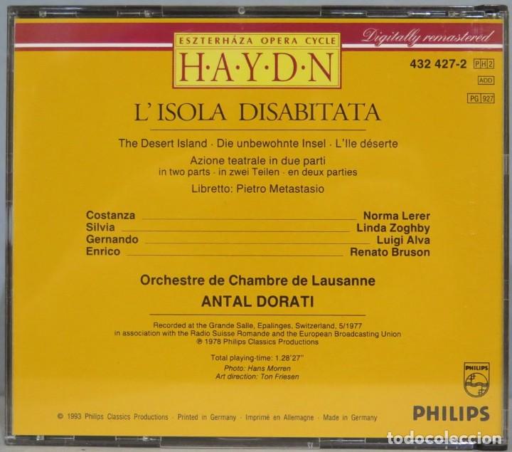 CDs de m&uacute;sica: CD. L&acute;ISOLA DISABITATA. HAYDN - Foto 2