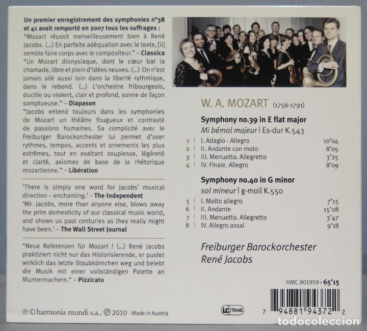 CDs de m&uacute;sica: CD. MOZART. SYMPHONIES 39 40. JACOBS - Foto 2
