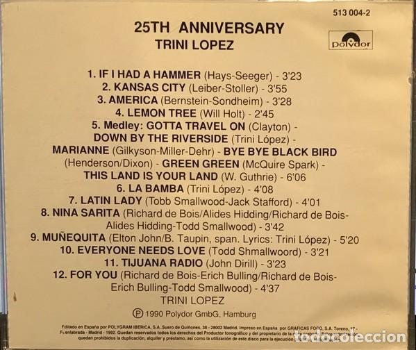 CDs de m&uacute;sica: Trini Lopez &ndash; 25th Anniversary - CD - Foto 2