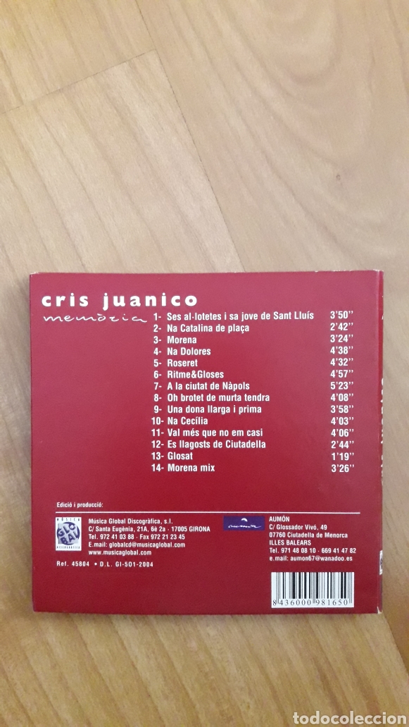 CDs de m&uacute;sica: CRIS JUANICO. MEM&Ograve;RIA - Foto 2