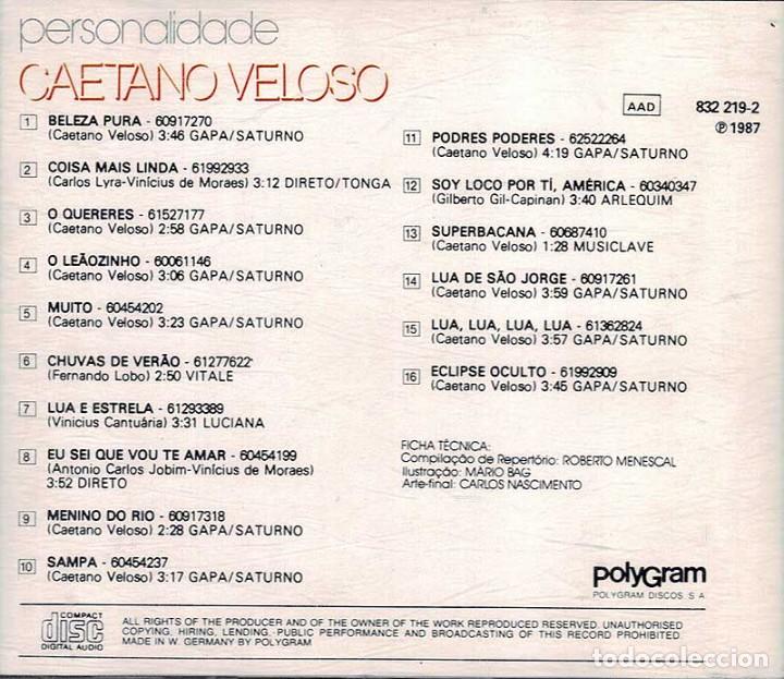 CDs de m&uacute;sica: Caetano Veloso - Personalidade. CD - Foto 2