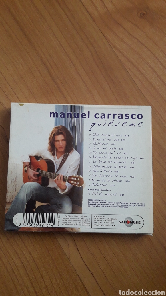 CDs de m&uacute;sica: MANUEL CARRASCO. QUI&Eacute;REME - Foto 2