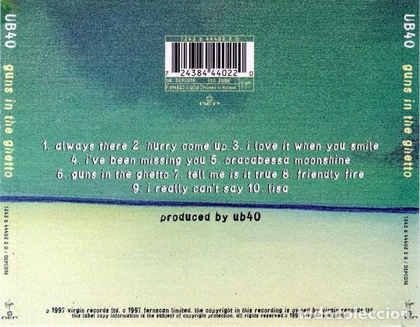 CDs de m&uacute;sica: UB40 - Guns in the Ghetto - Foto 2