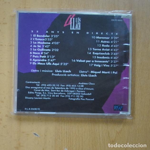 CDs de m&uacute;sica: LLUIS LLACH - ARA 25 ANYS EN DIRECTE - CD - Foto 2
