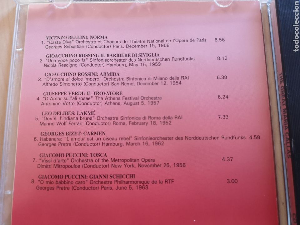 CDs de m&uacute;sica: CD the great Maria callas - Foto 4